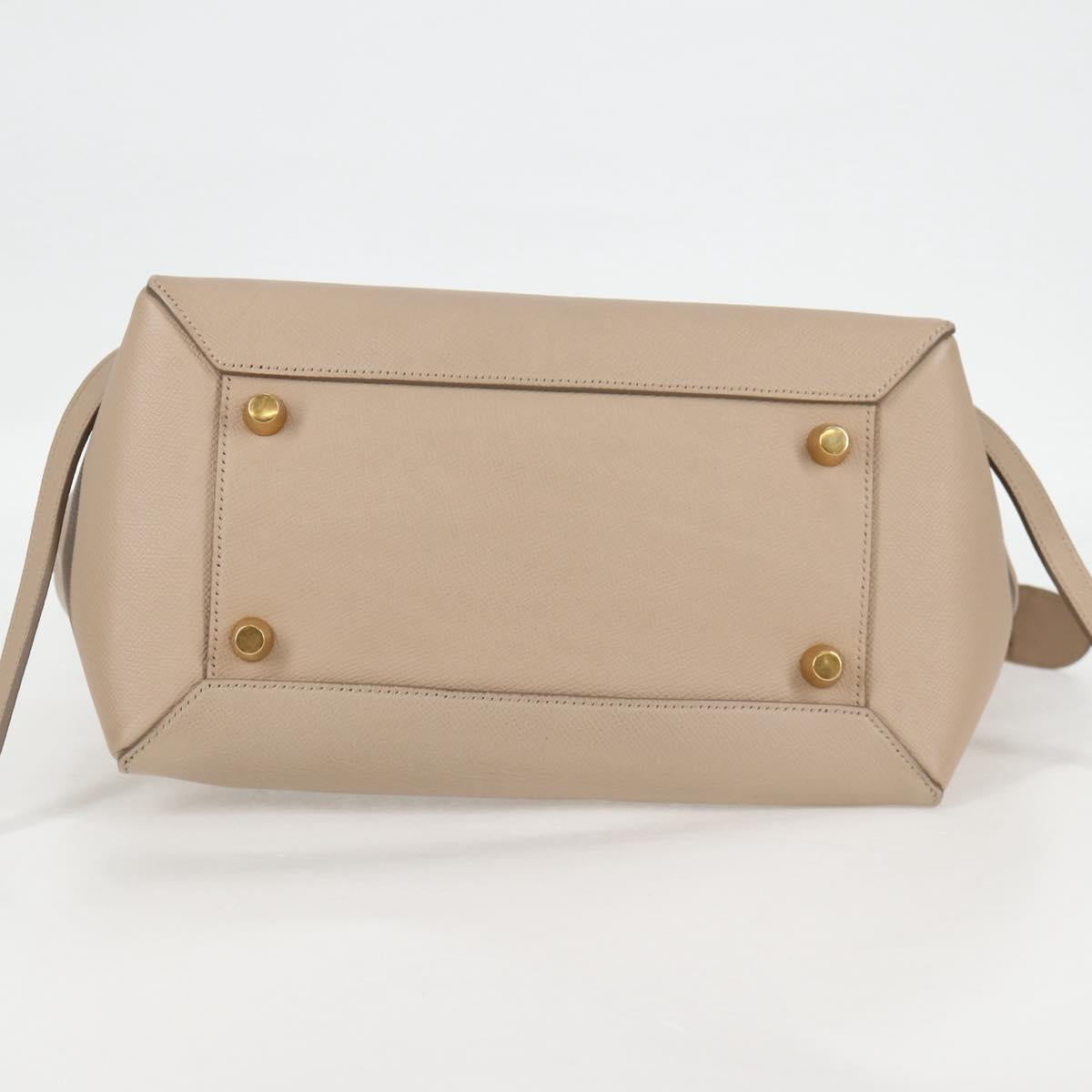 Céline Belt, Beige, Leather, handbag