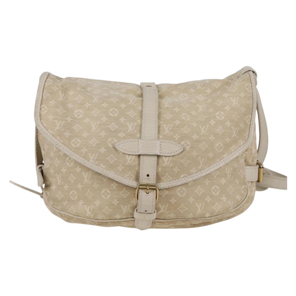 Louis Vuitton Saumur, Beige, Canvas, shoulder