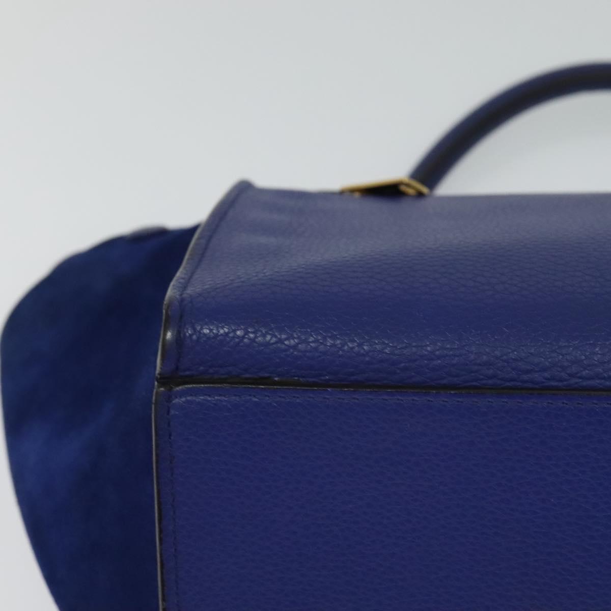 Céline Trapèze, Blue, Leather, handbag