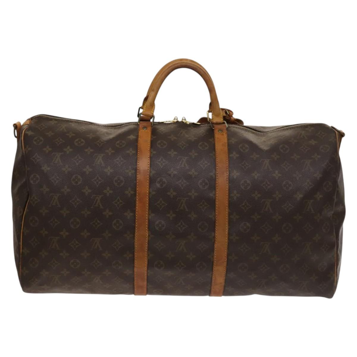 Louis Vuitton Keepall Bandoulière 60, Brown, Canvas, travel