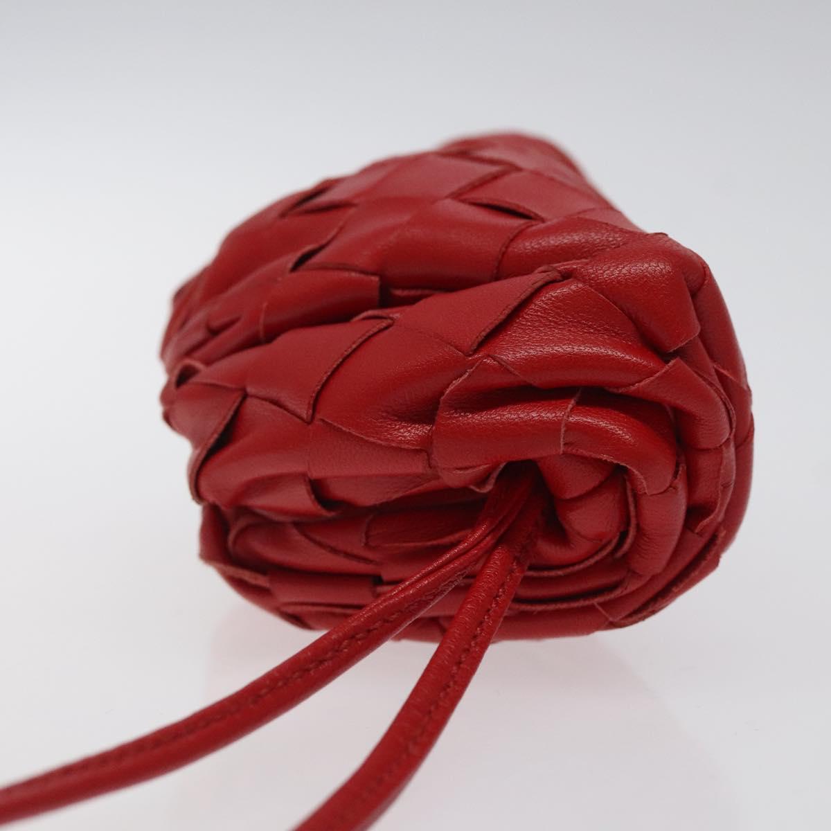 Bottega Veneta, Red, Leather, clutch