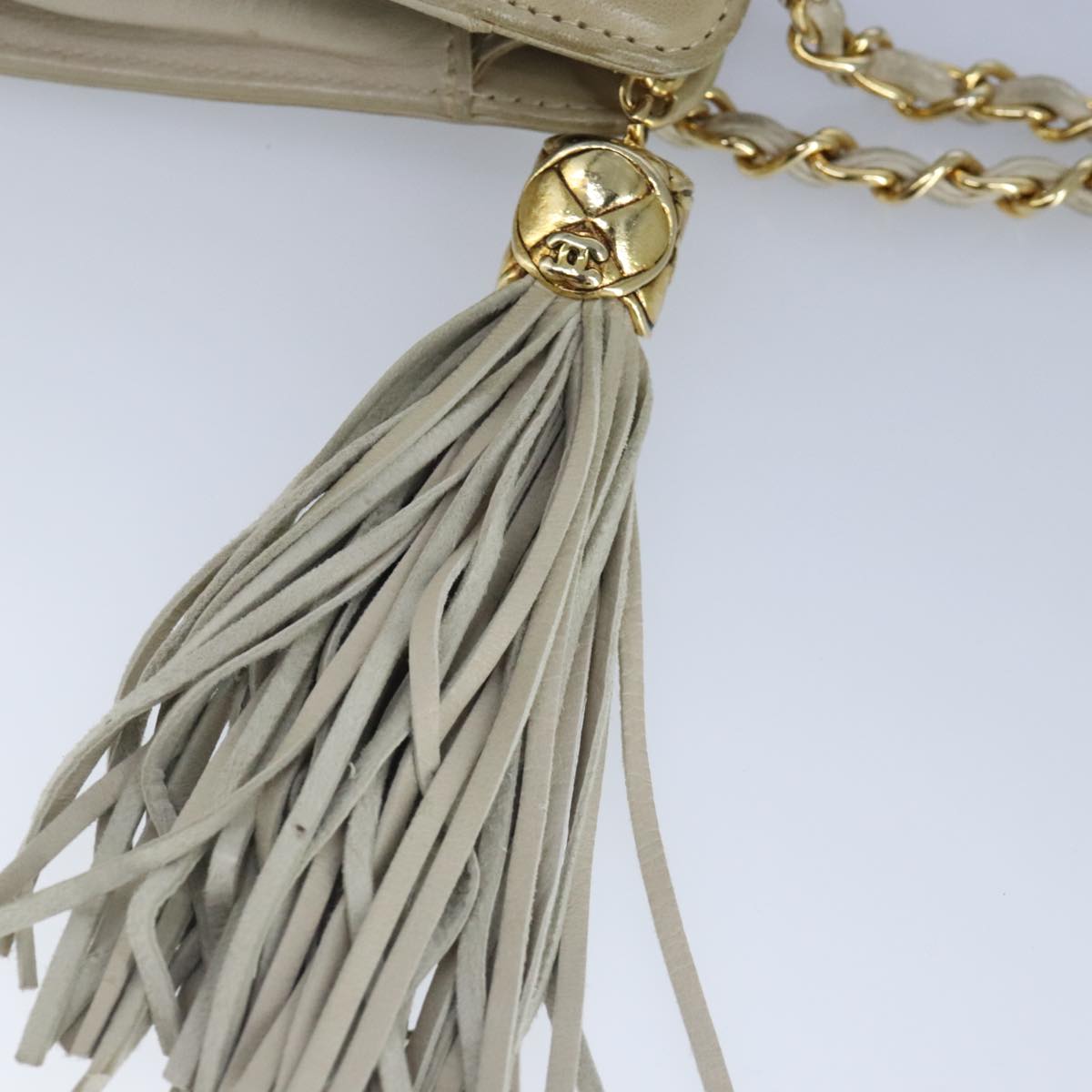 Chanel, Beige, Leather, shoulder