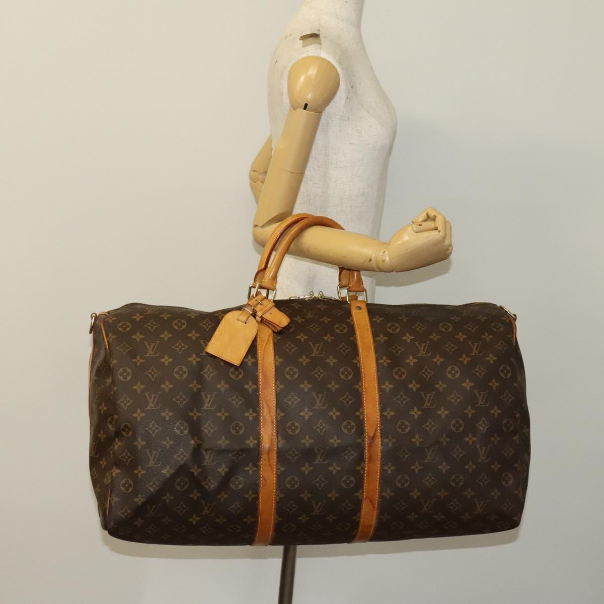 Louis Vuitton Keepall Bandoulière 60, Brown, Canvas, travel