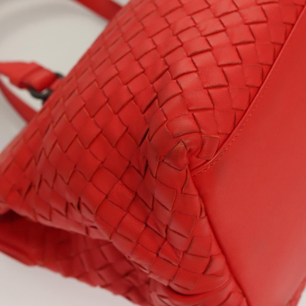 Bottega Veneta Intrecciato, Red, Leather, handbag