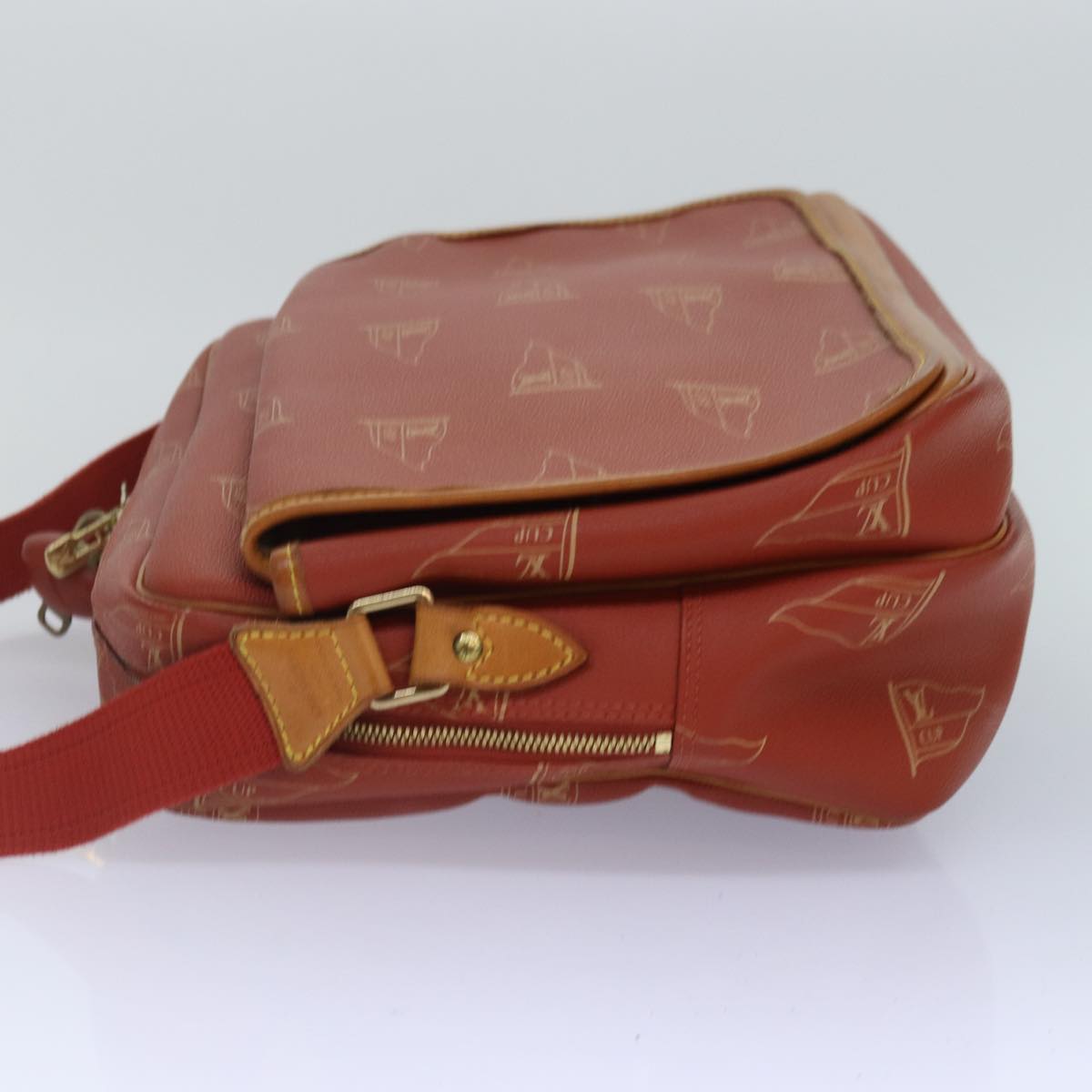 Louis Vuitton America's Cup, Red, Canvas, shoulder