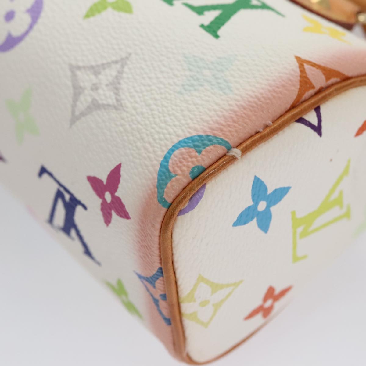 Louis Vuitton Mini speedy, White, Canvas, handbag
