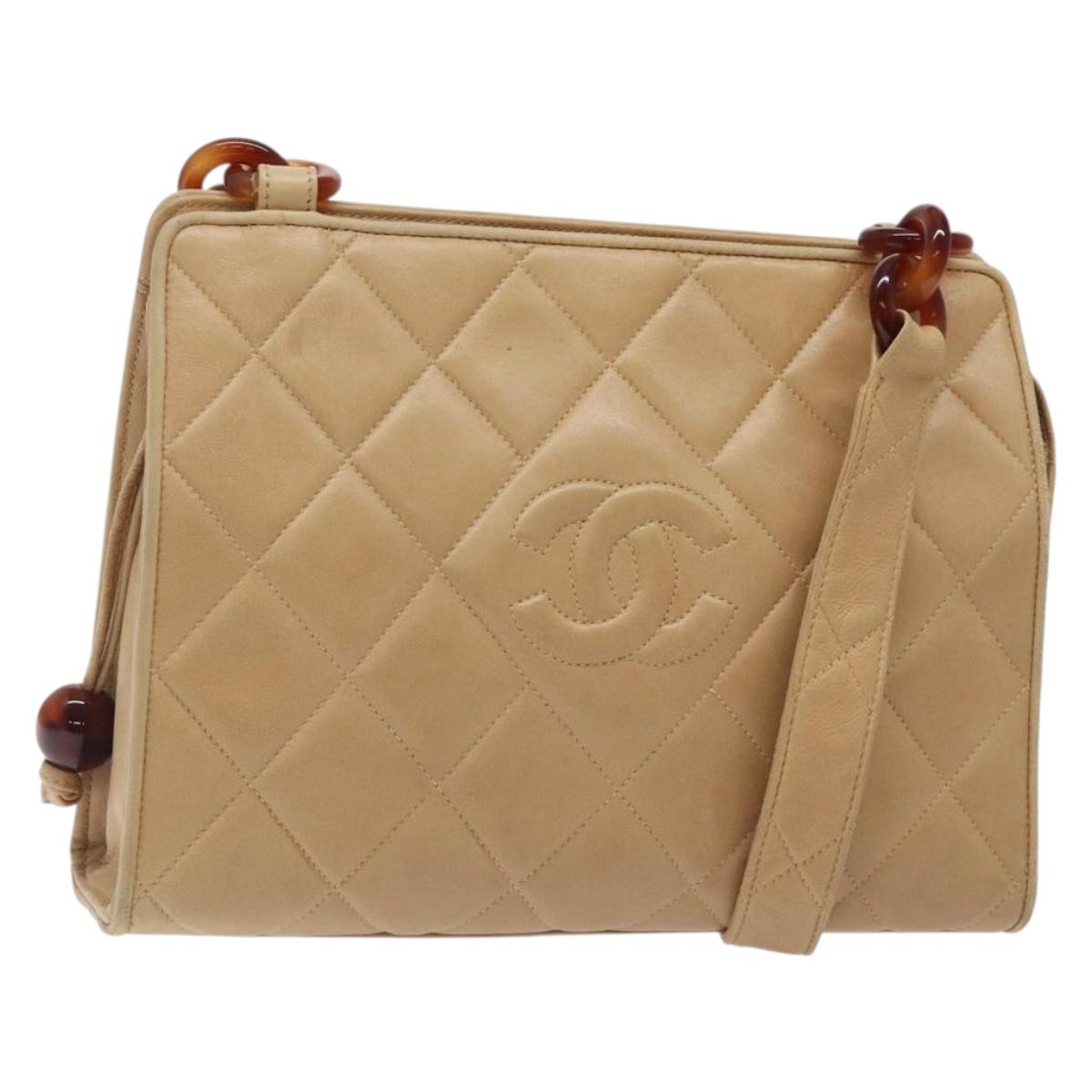 Chanel Camera, Beige, Leather, shoulder