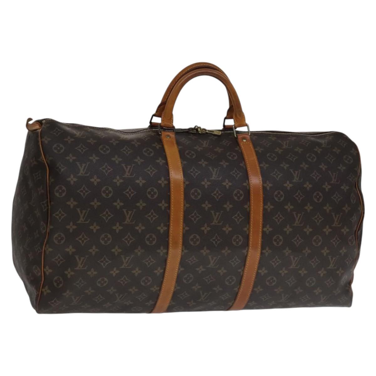 Louis Vuitton Keepall 60, Brown, Canvas, travel