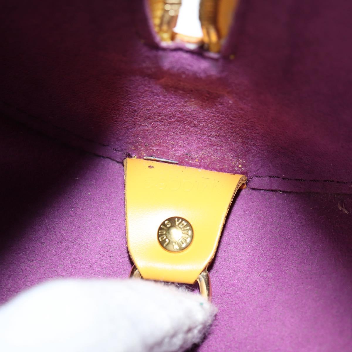 Louis Vuitton Papillon, Yellow, Leather, handbag