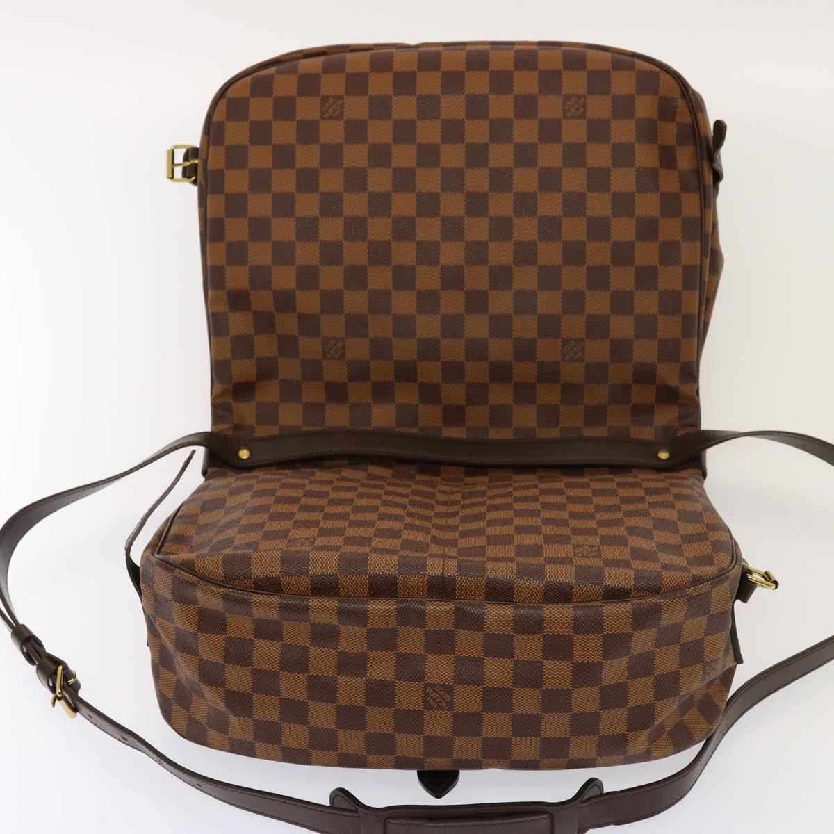 Louis Vuitton Saumur 35, Brown, Canvas, shoulder