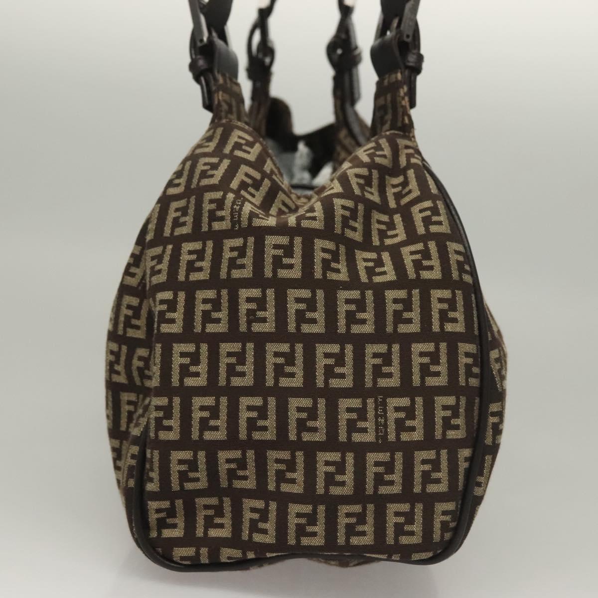 Fendi Zucchino, Brown, Canvas, shoulder