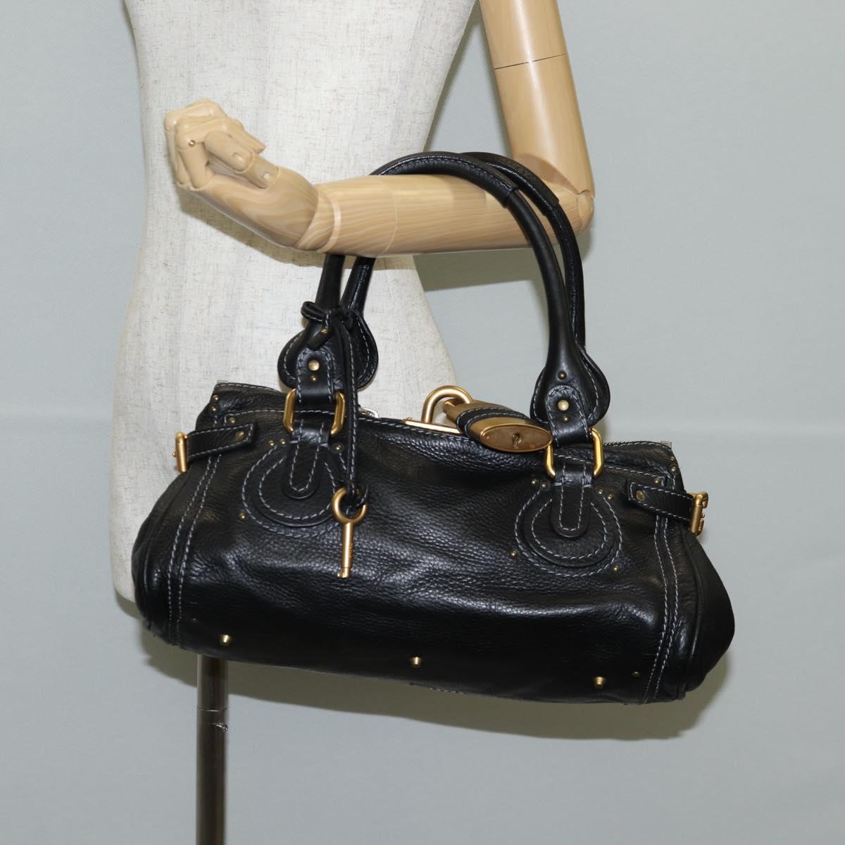 Chloé Paddington, Black, Leather, handbag