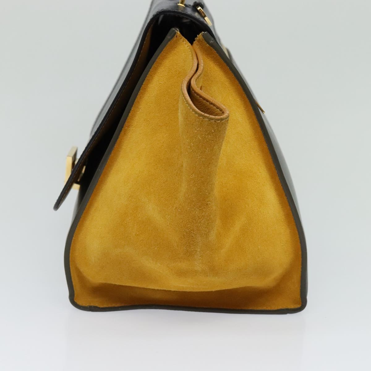Céline Trapèze, Black, Leather, tote