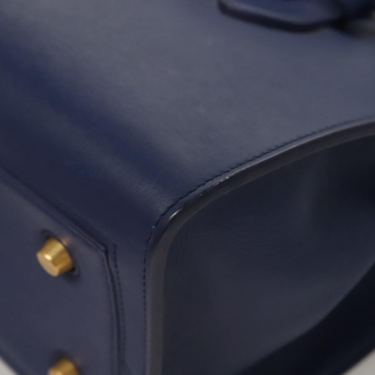 Céline Tie, Navy, Leather, handbag