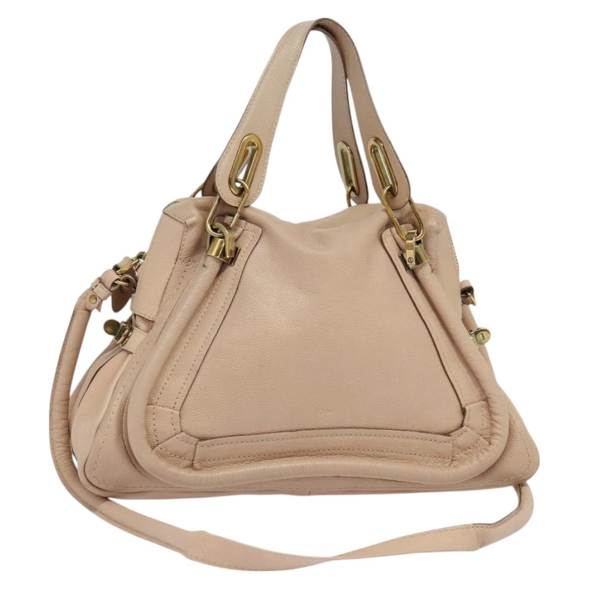 Chloé Paraty, Beige, Leather, handbag