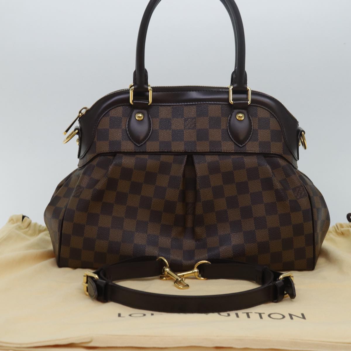 Louis Vuitton Trevi, Brown, Canvas, handbag