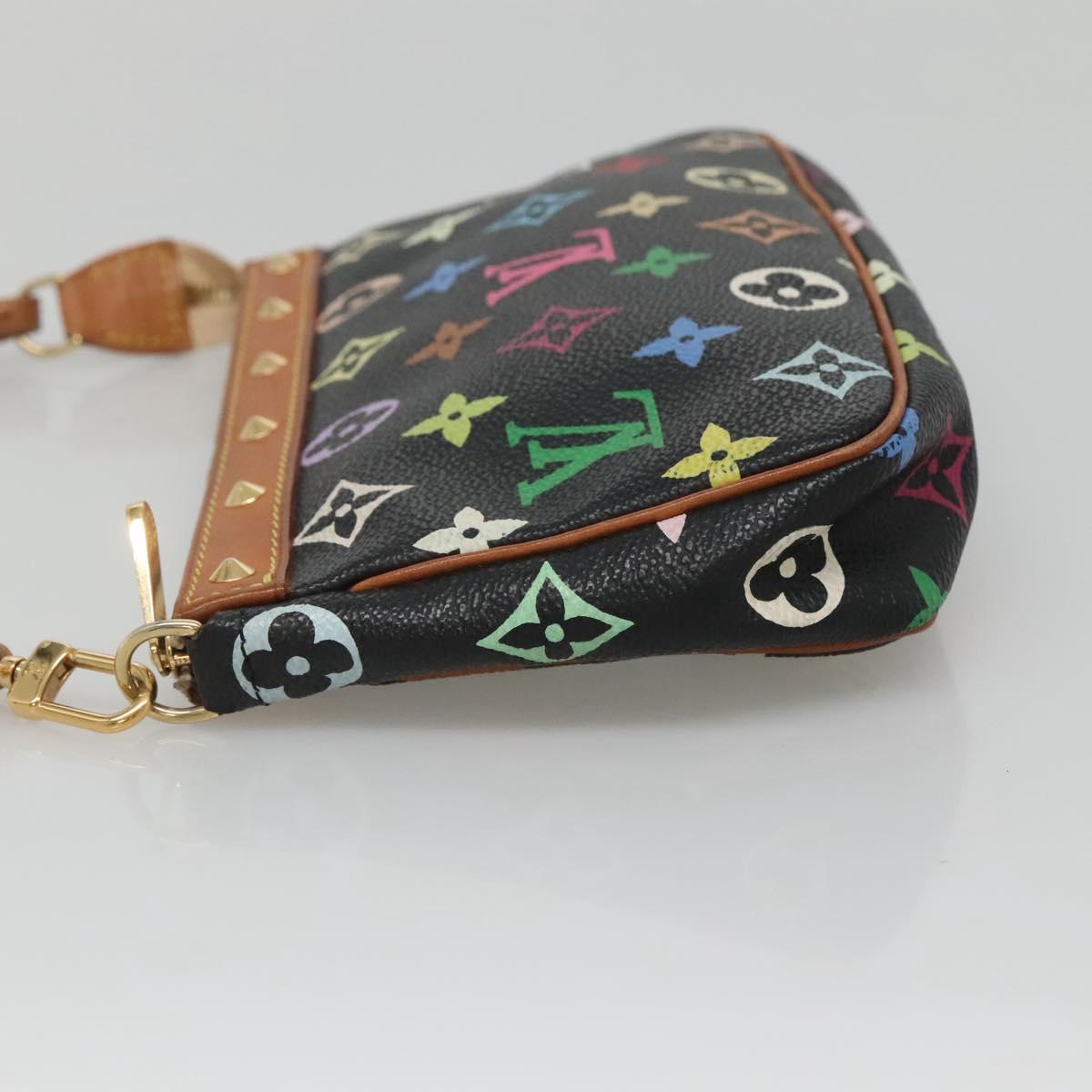 Louis Vuitton Pochette Accessoire, Black, Canvas, clutch