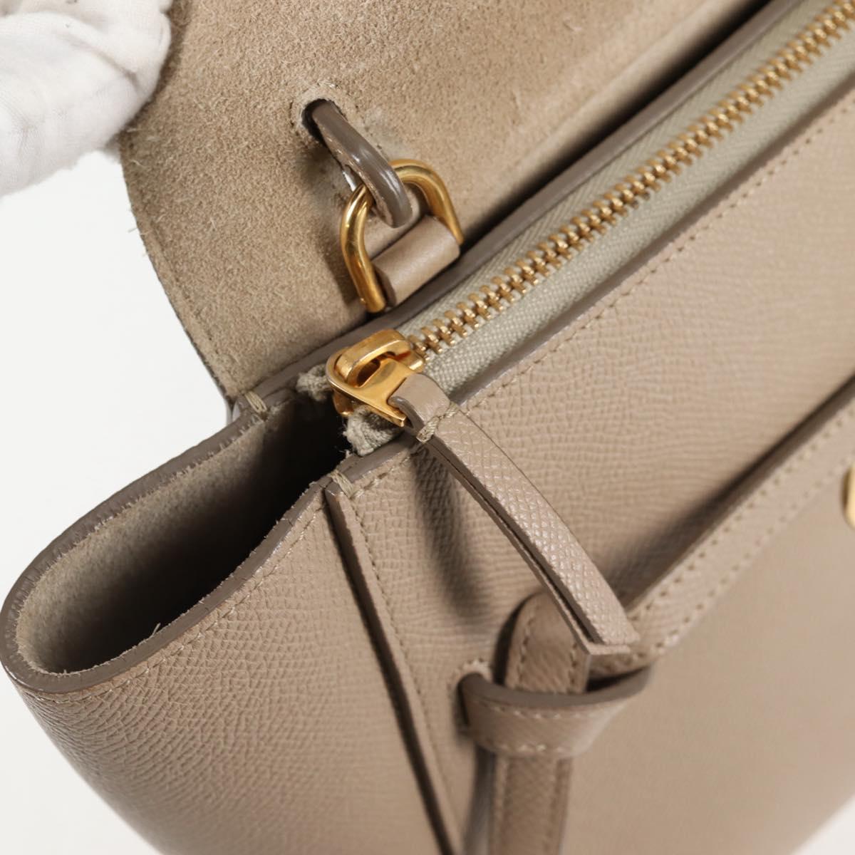 Céline Belt, Beige, Leather, handbag
