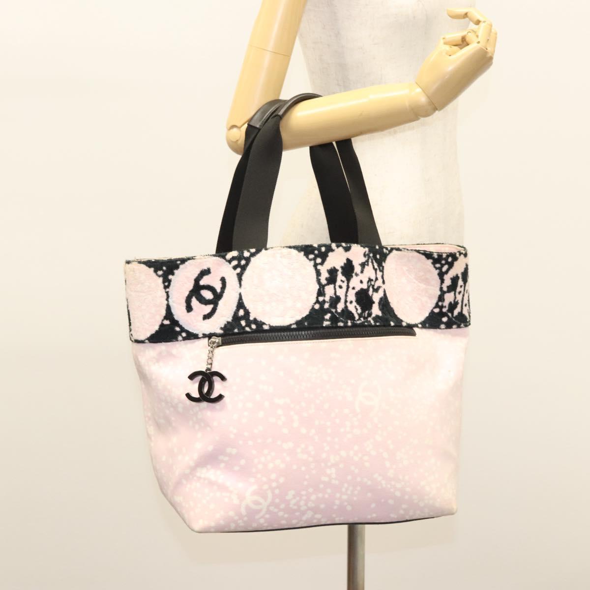 Chanel Logo CC, Pink, Canvas, tote