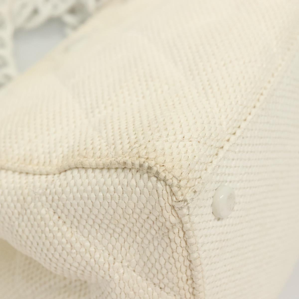 Chanel Logo CC, White, Canvas, shoulder