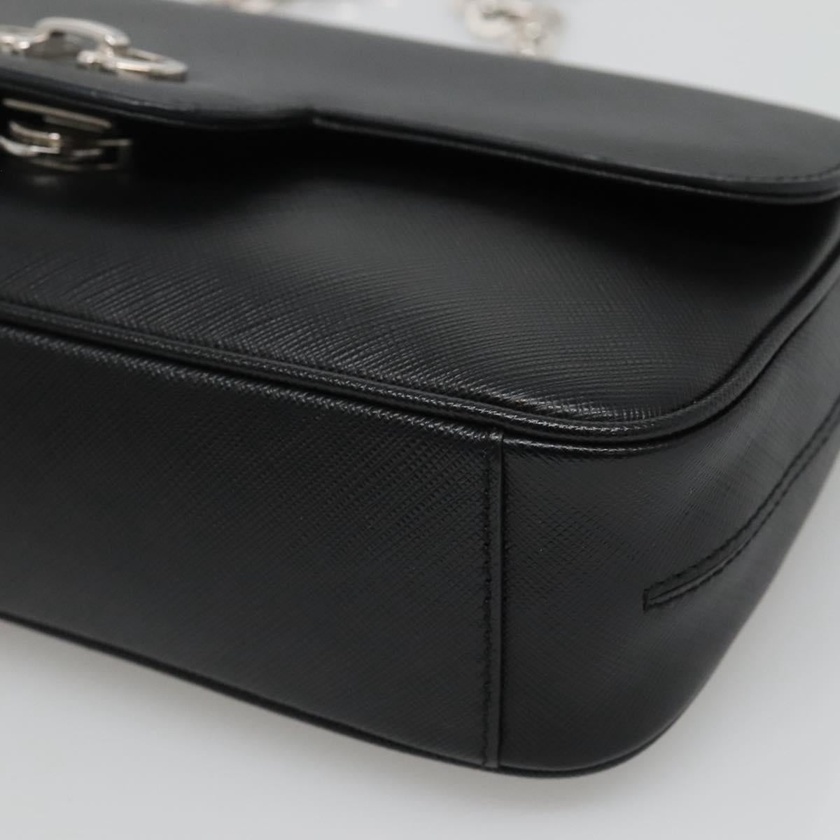 Salvatore Ferragamo Gancini, Black, Leather, shoulder