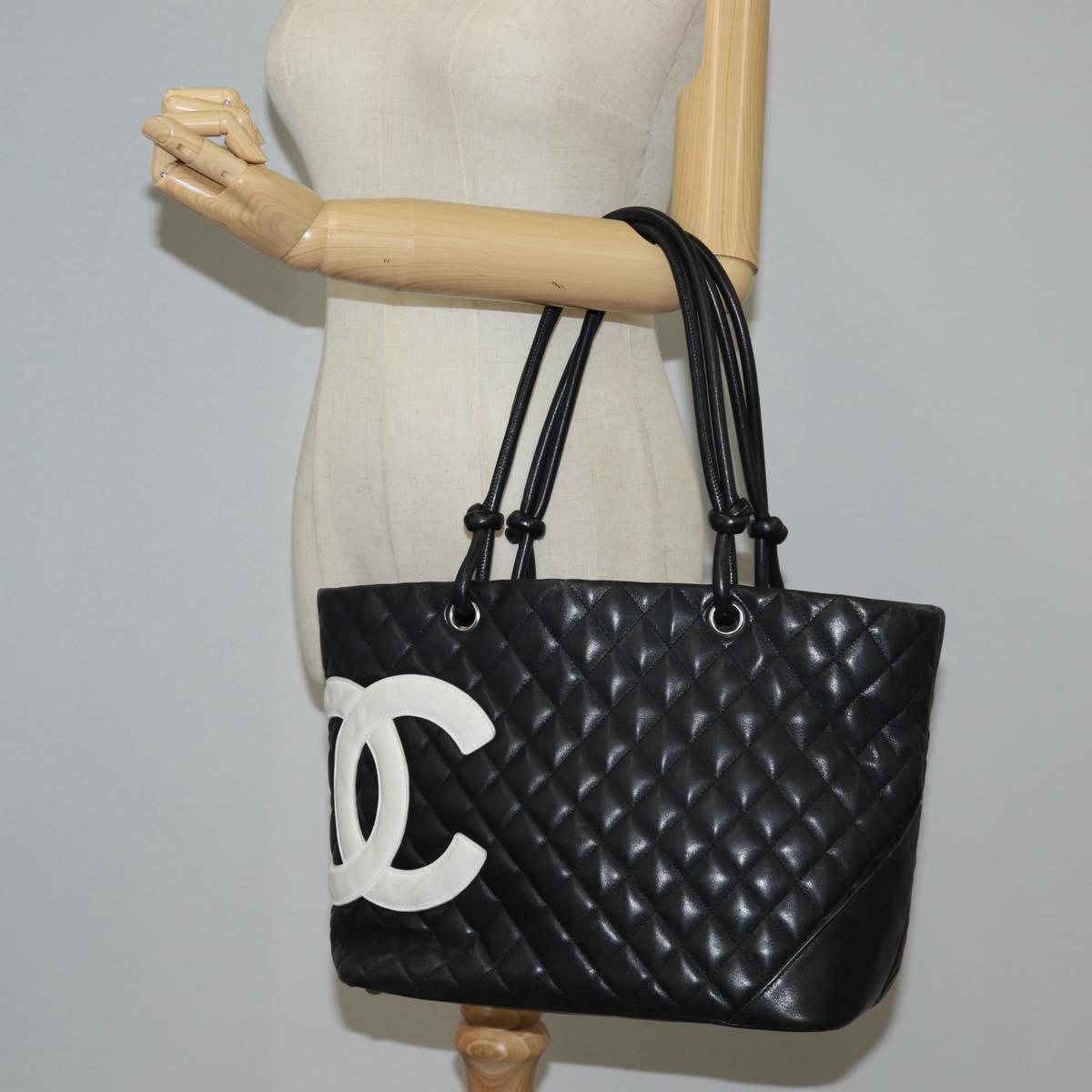 Chanel Cambon, Black, Leather, handbag