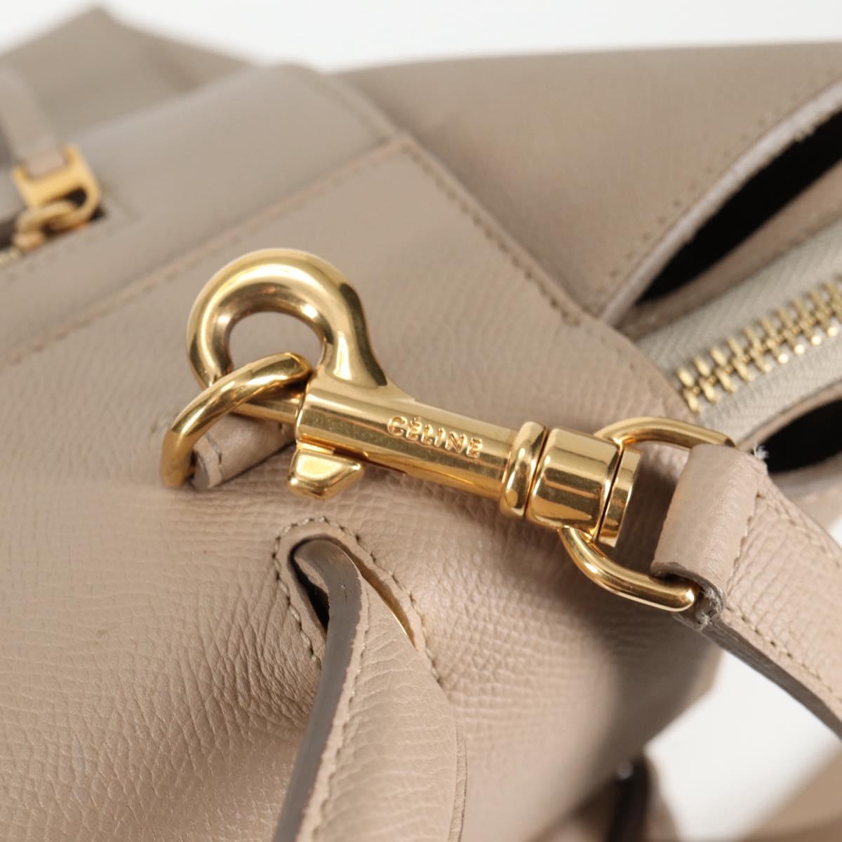 Céline Belt, Beige, Leather, handbag