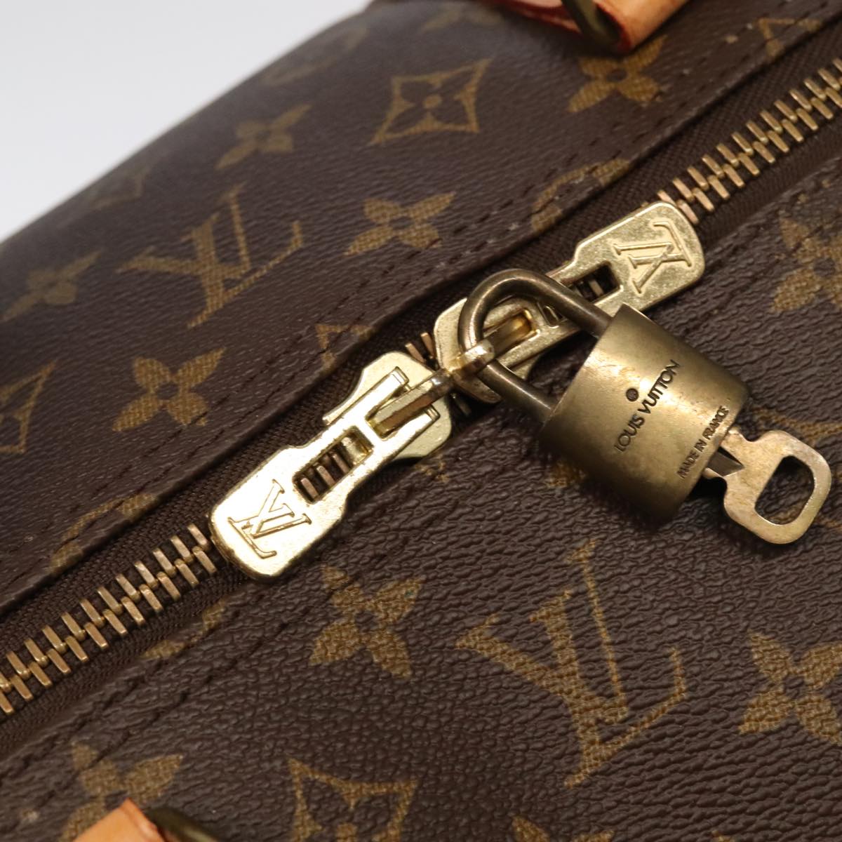 Louis Vuitton Keepall 60, Brown, Canvas, travel