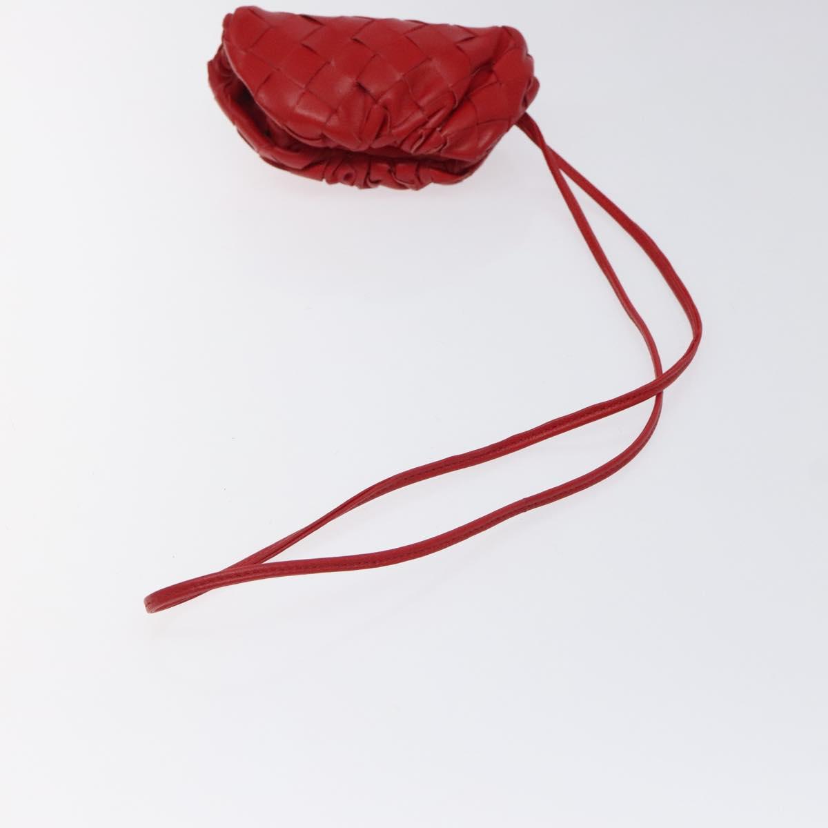 Bottega Veneta, Red, Leather, clutch