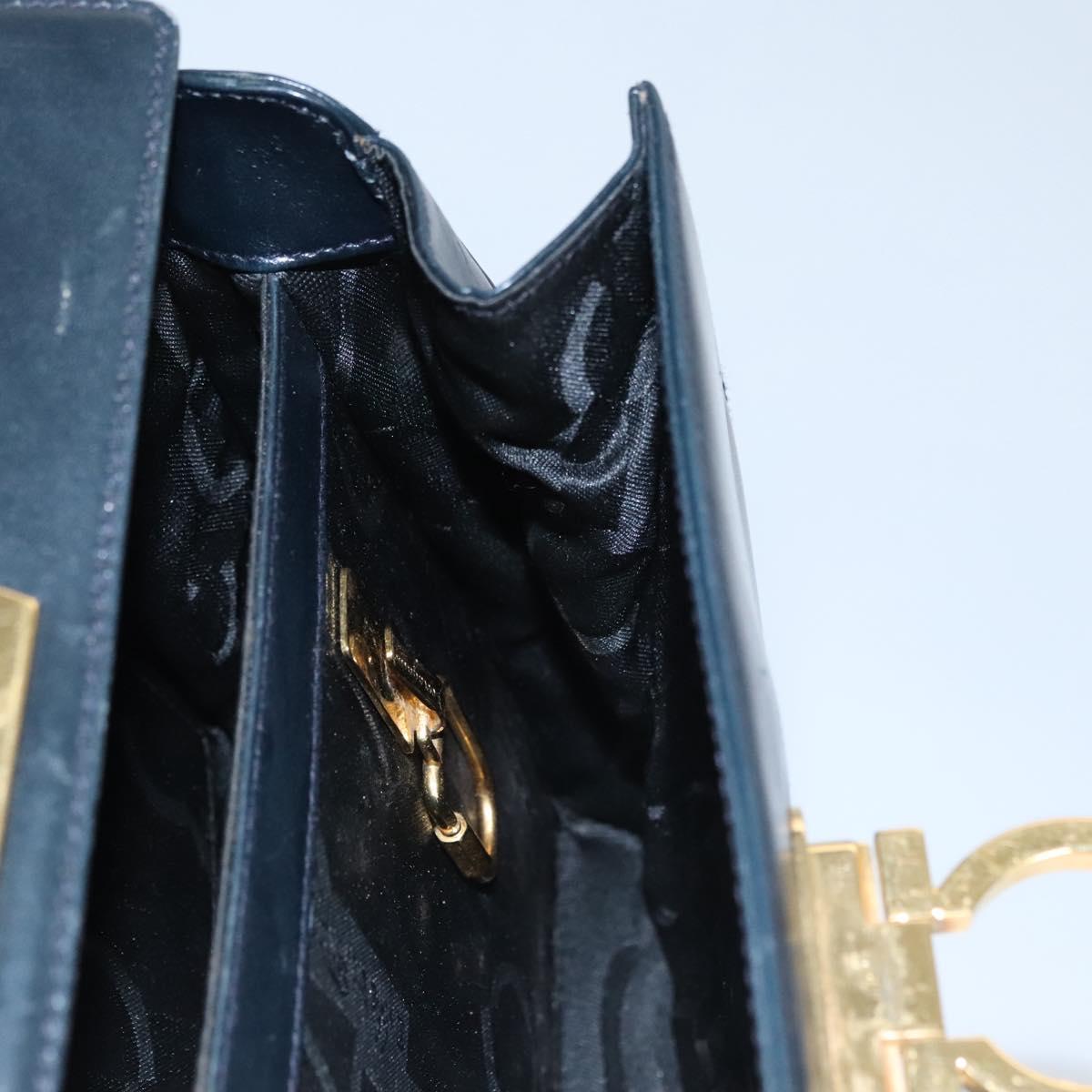 Salvatore Ferragamo Gancini, Black, Leather, handbag