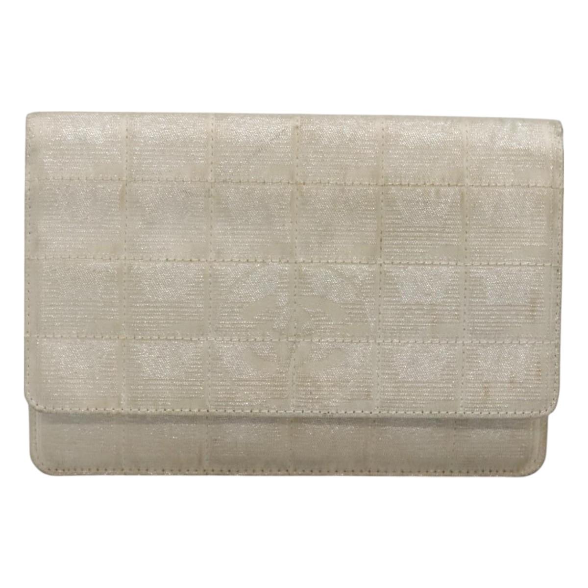 Chanel, Silver, NYLON, clutch