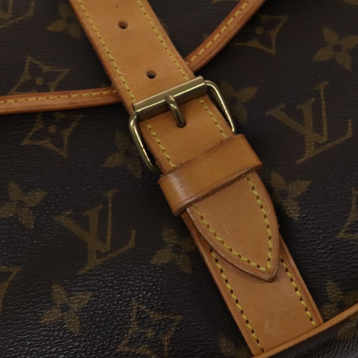 Louis Vuitton Saumur 35, Brown, Canvas, shoulder