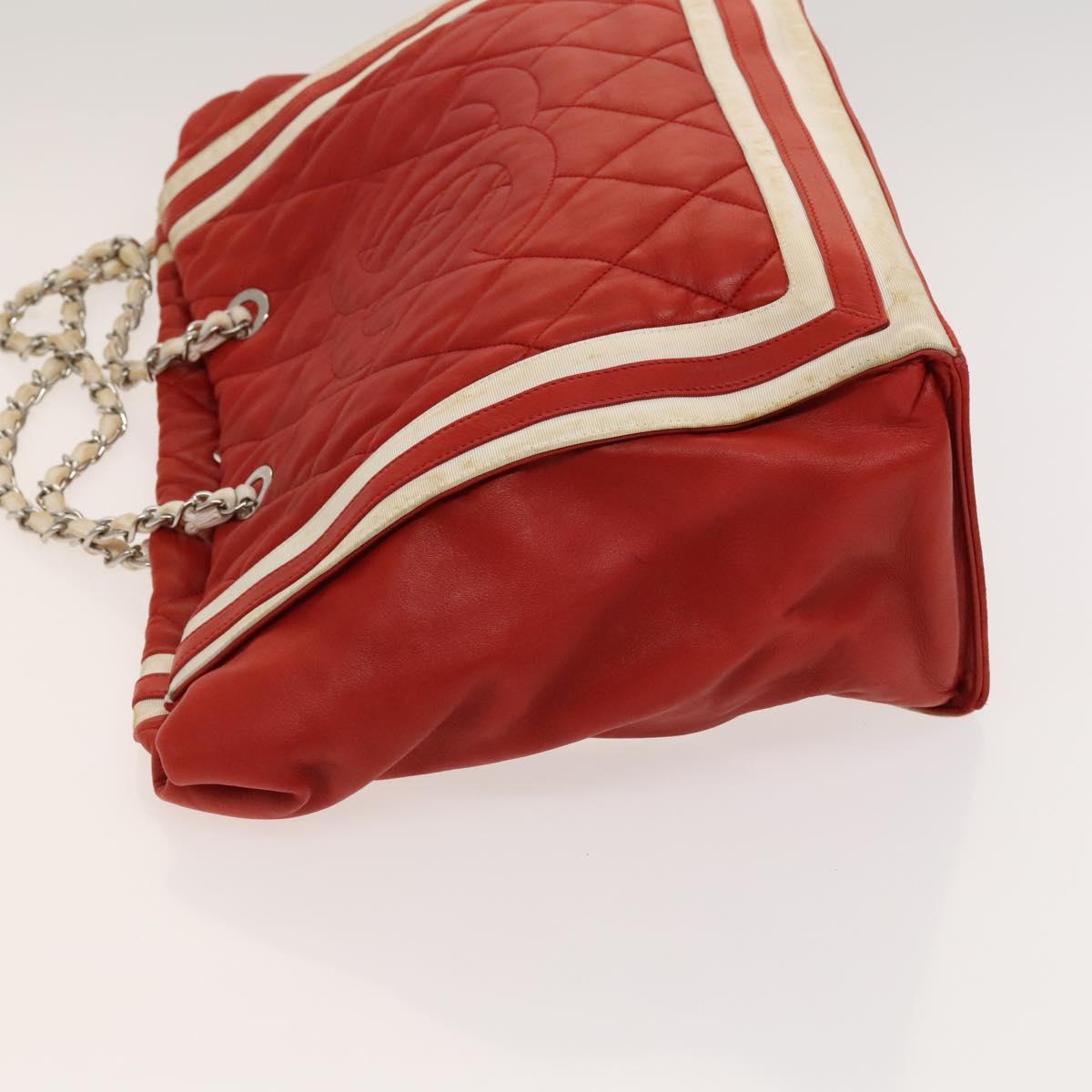 Chanel Coco Mark, Red, Leather, tote