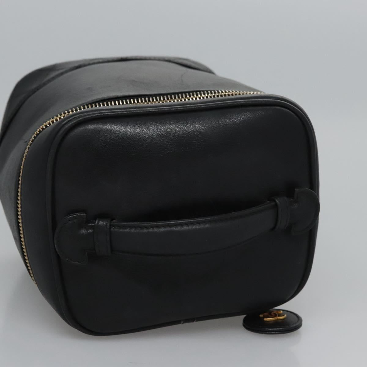 Chanel Vanity, Black, Leather, clutch
