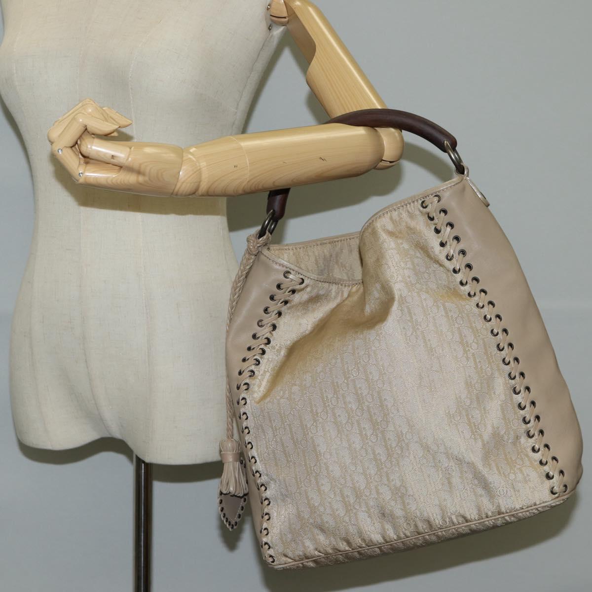 Dior Trotter, Beige, Canvas, handbag