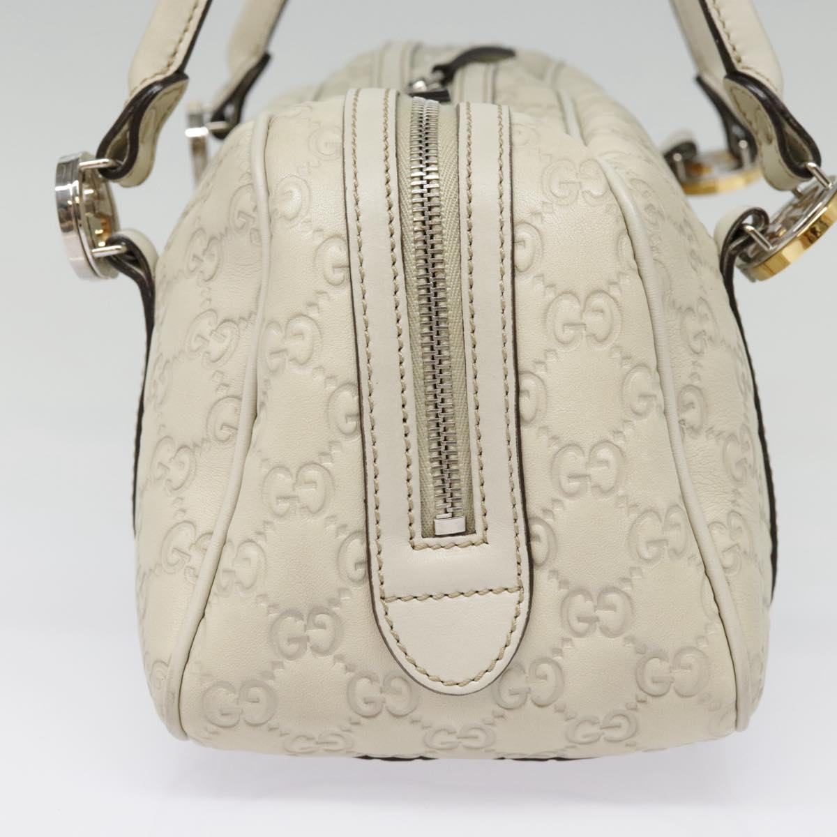 Gucci Vintage, White, Leather, handbag