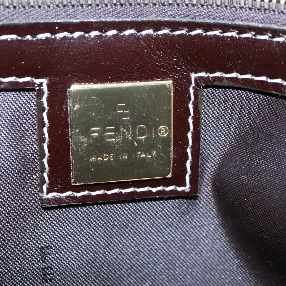 Fendi Baguette, Brown, Canvas, shoulder
