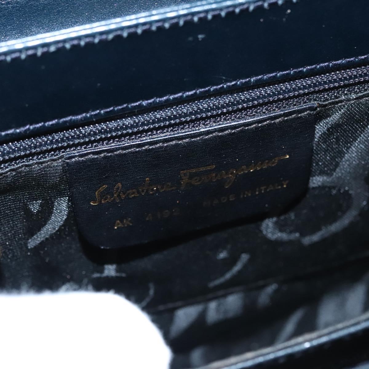 Salvatore Ferragamo Gancini, Black, Leather, handbag