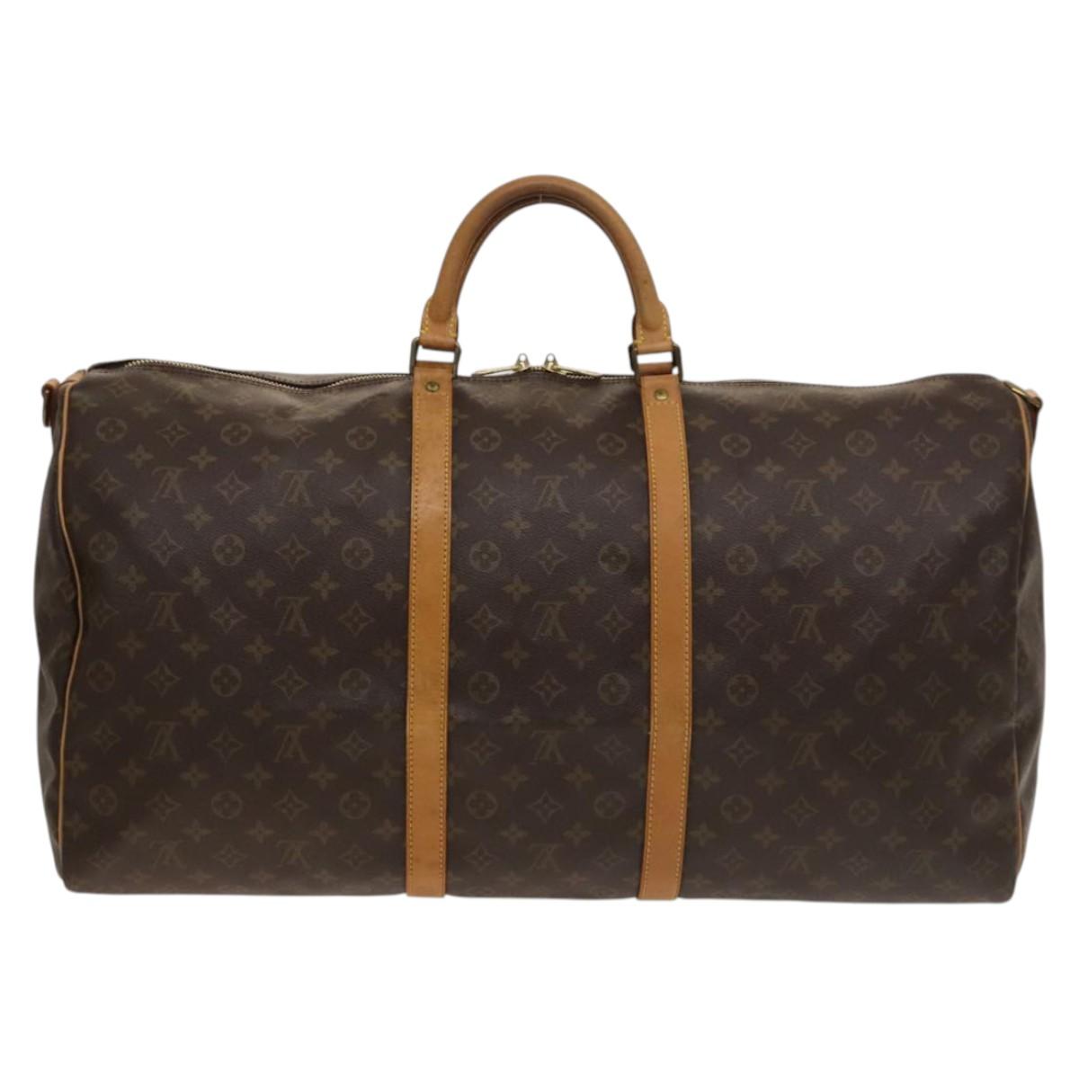 Louis Vuitton Keepall 60, Brown, Canvas, travel