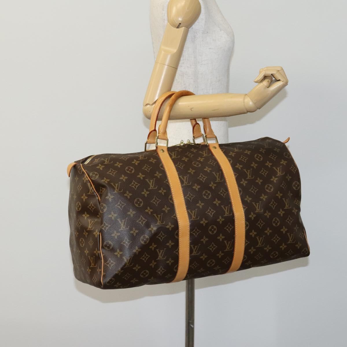 Louis Vuitton Keepall 50, Brown, Canvas, travel