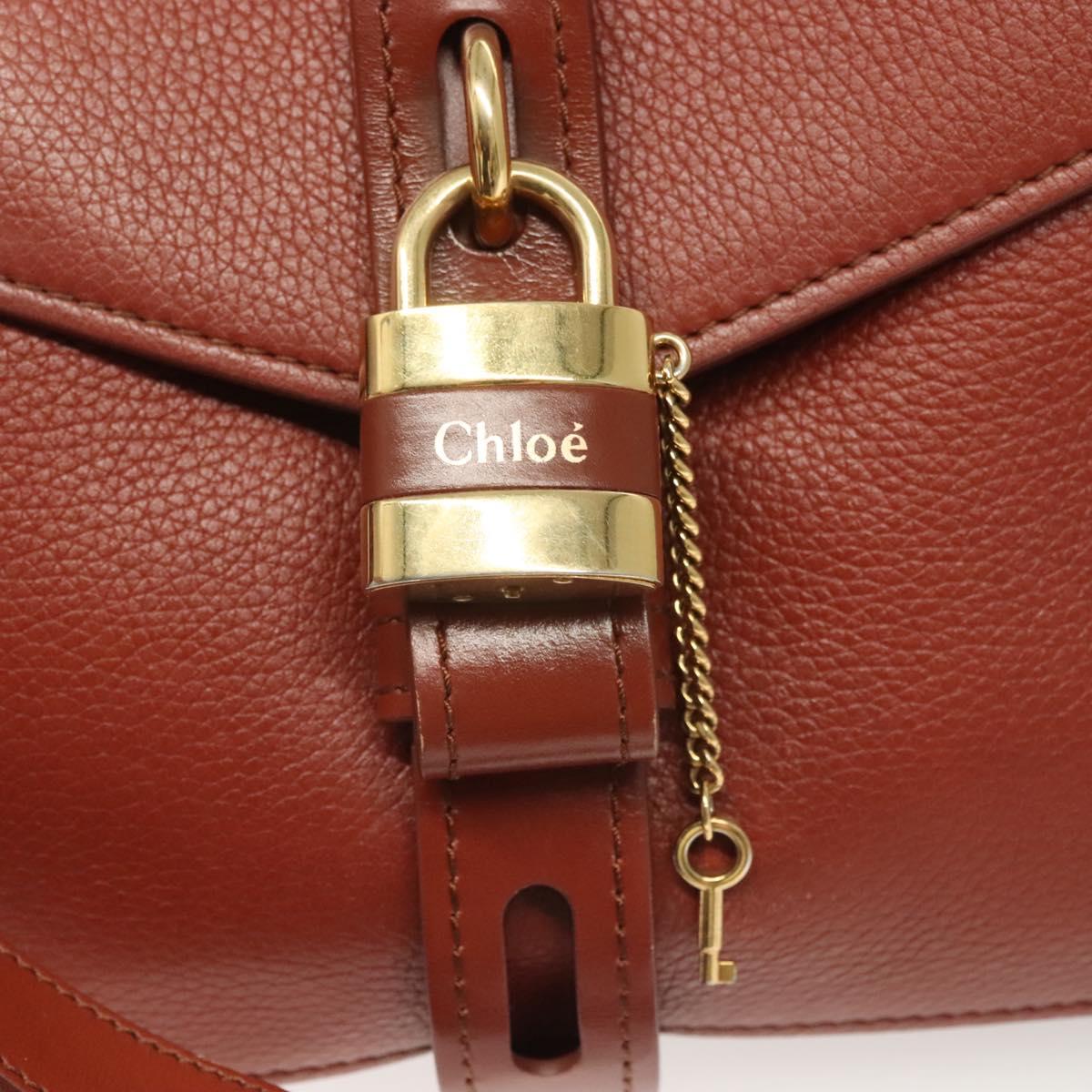 Chloé Aby, Brown, Leather, handbag