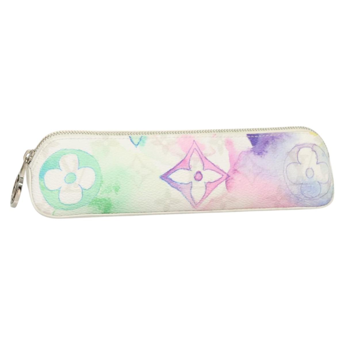 Louis Vuitton Trousse Elizabeth, White, Canvas, wallet