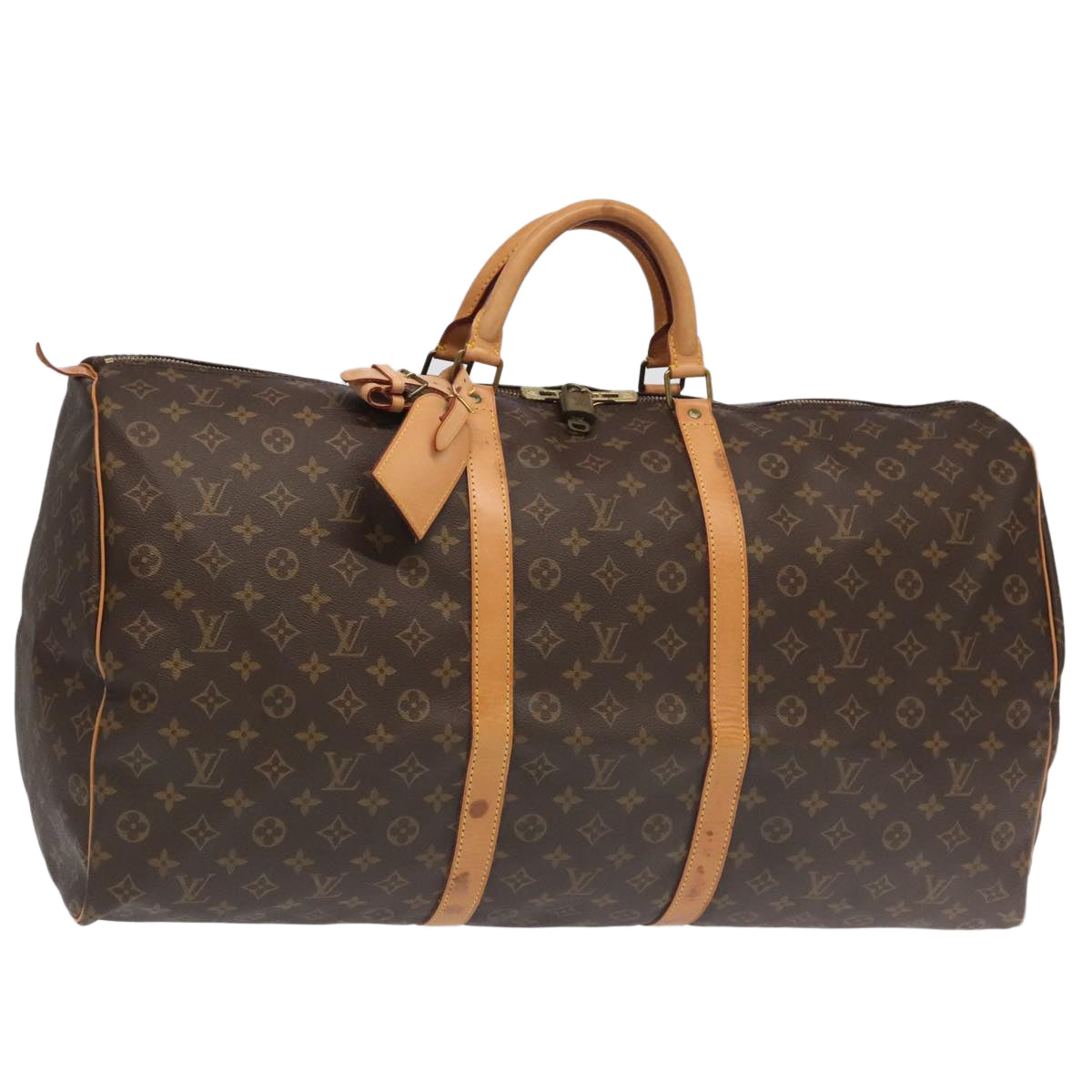 Louis Vuitton Keepall 60, Brown, Canvas, travel