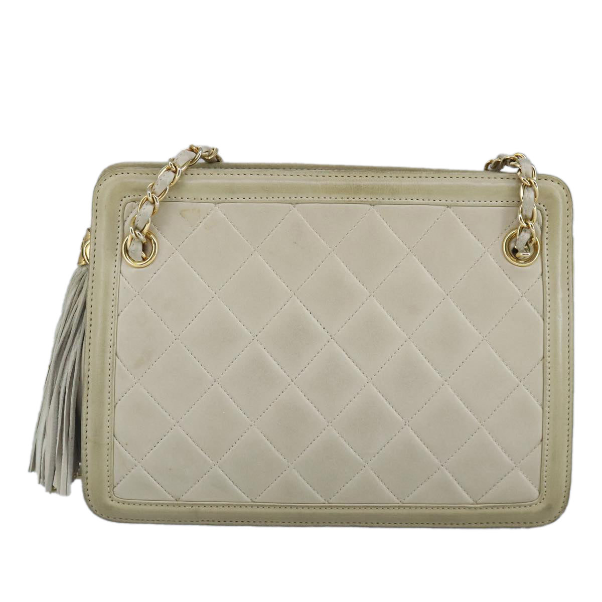 Chanel, Beige, Leather, shoulder