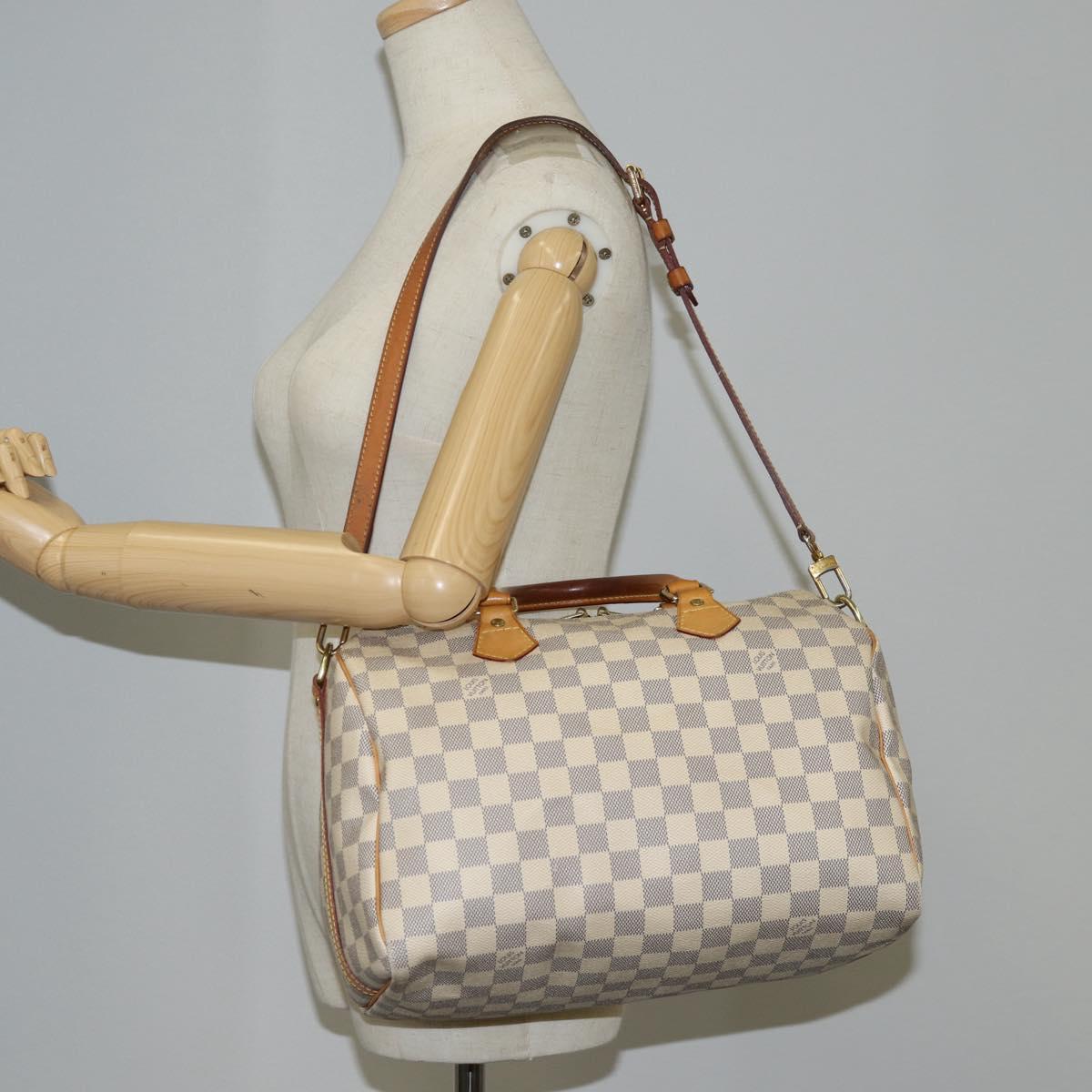 Louis Vuitton Speedy 30, White, Canvas, handbag