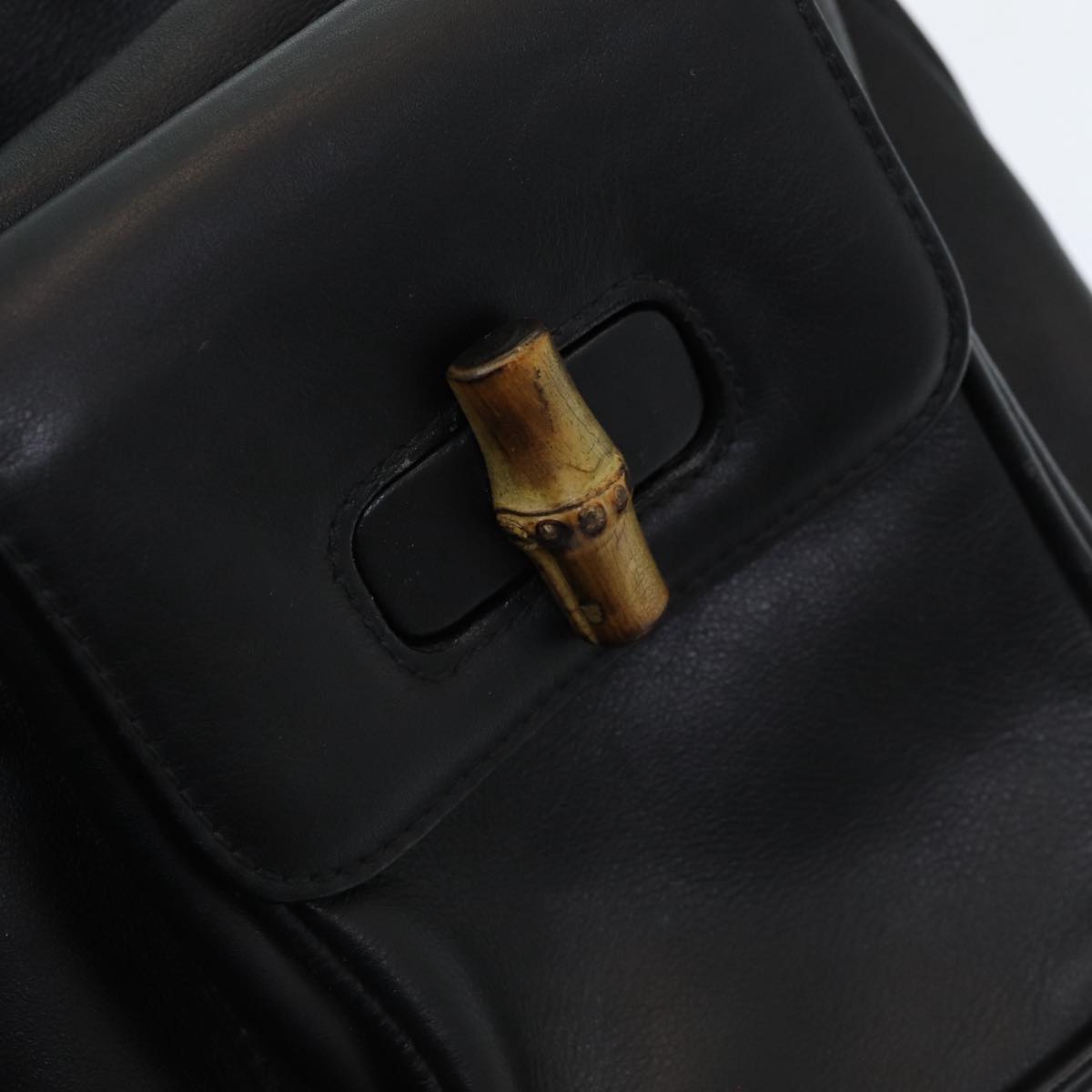 Gucci Bamboo, Black, Leather, backpack