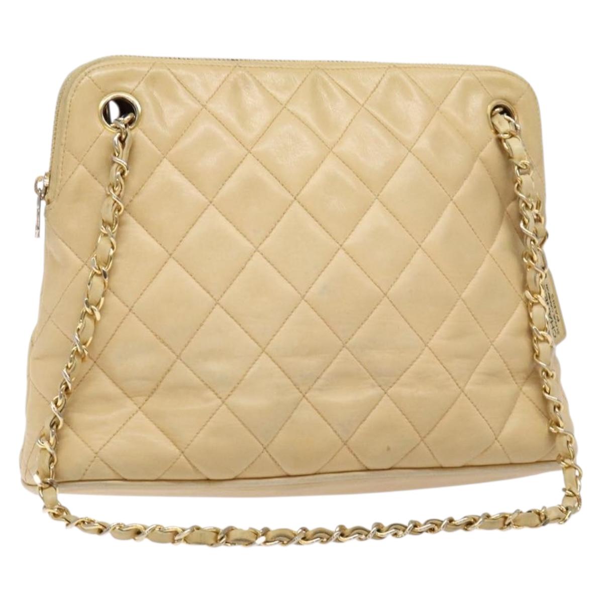 Chanel Quilted, Beige, Leather, shoulder