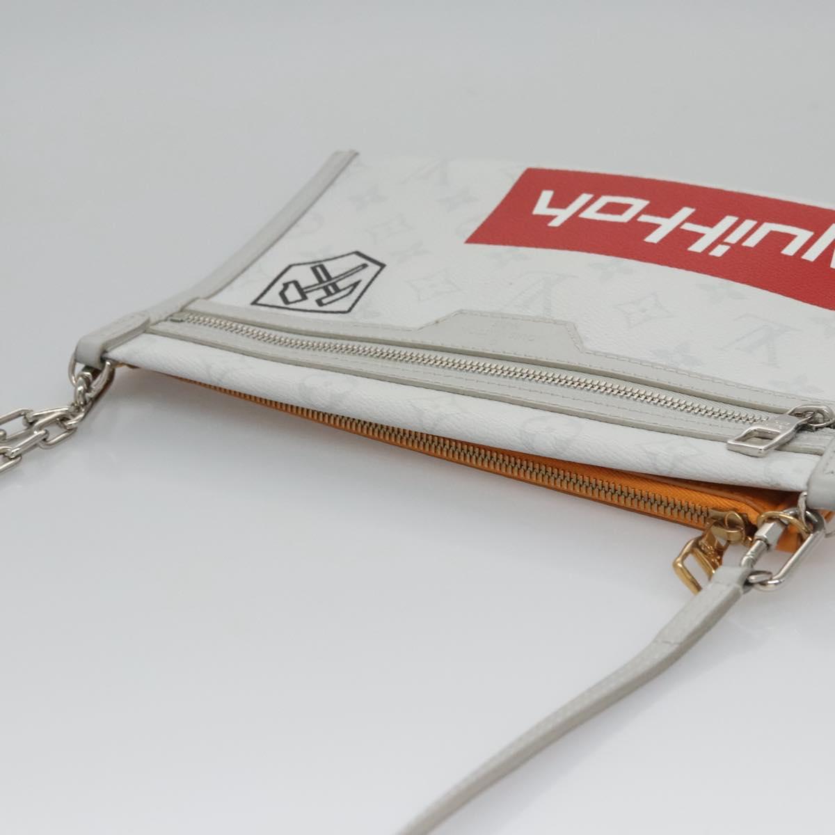 Louis Vuitton Flat messenger, Grey, Canvas, shoulder