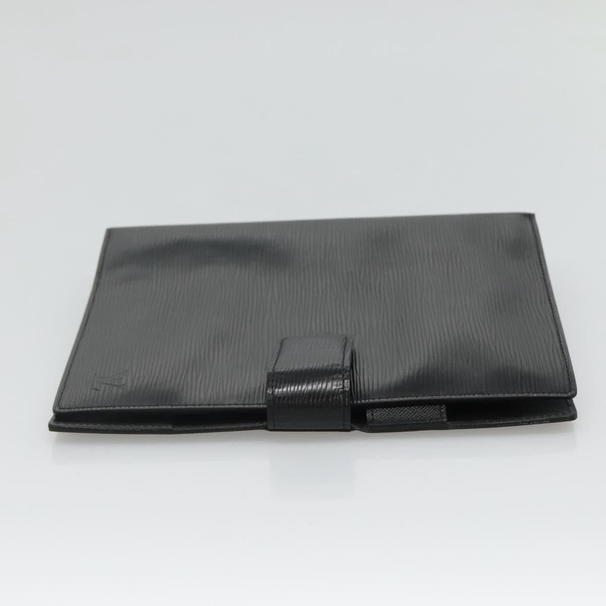 Louis Vuitton Agenda cover, Black, Leather, wallet