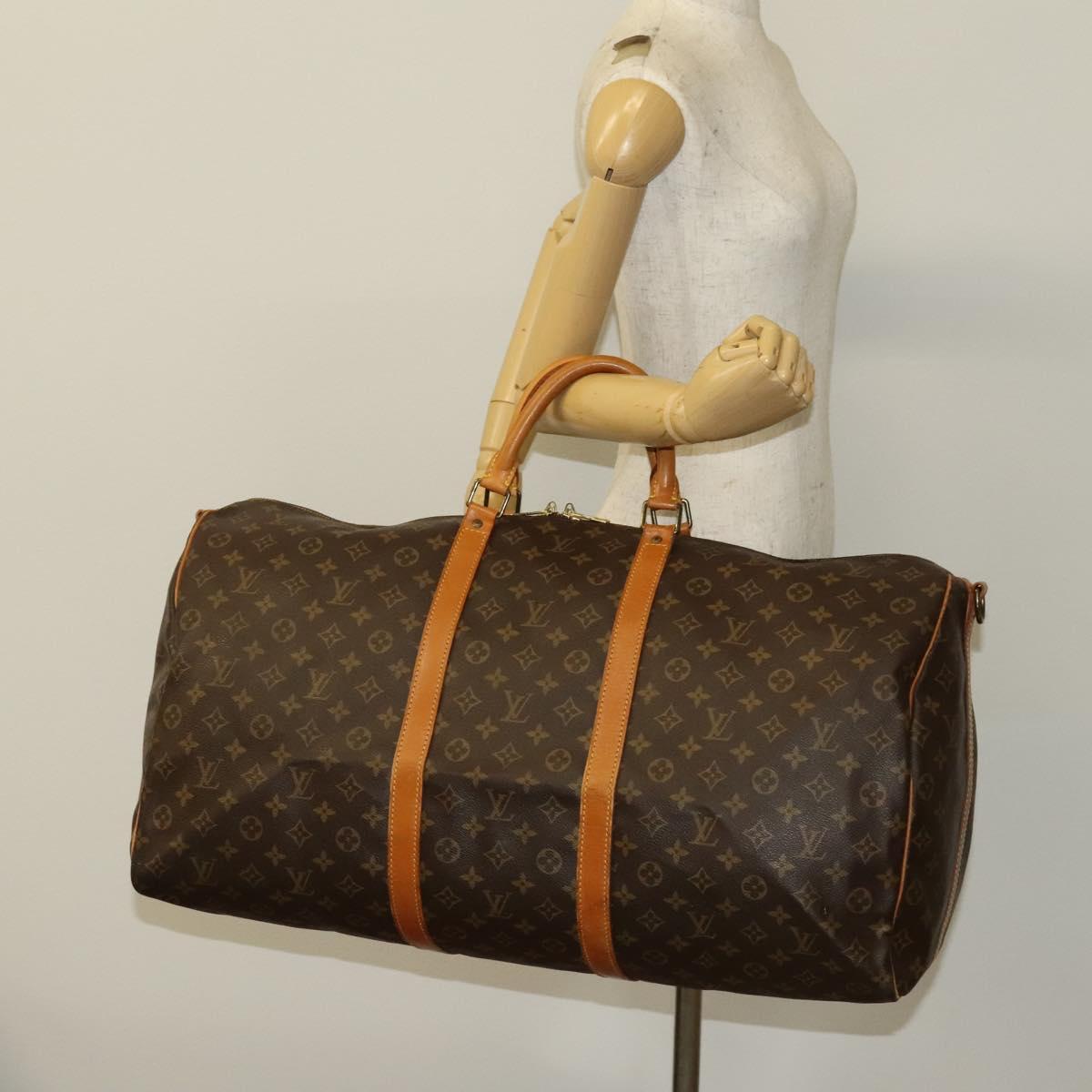 Louis Vuitton Keepall Bandoulière 60, Brown, Canvas, travel